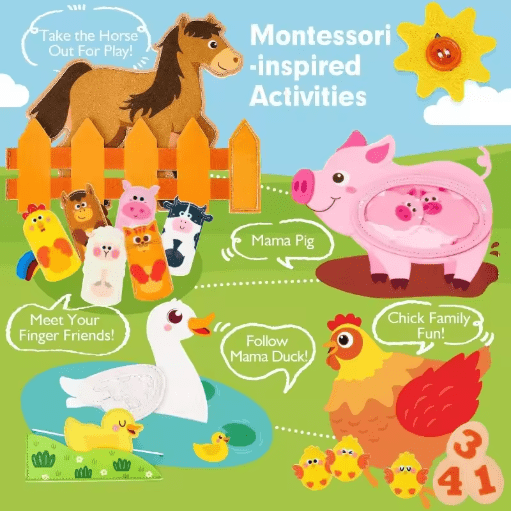 Educational Sensory Toy Animals Sensory Books Early Development Interactive Quiet Books Reusable Felt Book Soft Baby Felt Books