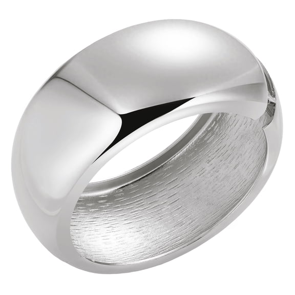 Fashion this Season F&S Silver Bracelets for Women Stackable Chunky Wide Thick Bangle, Spring Hinge Non Tarnish Statement Cuff