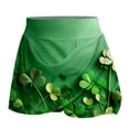 thumbnail image 6 of Arlun St. Patrick's Day Pattern Printing Mini Skorts for Running Yoga and Fitness Comfortable Stretch High Waist Workout Skirts with Built in Shorts 4-Green L, 6 of 7