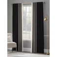 thumbnail image 5 of Black Beige Striped Semi Sheer Curtains 108 Inch Length 2 Panels Set, Modern Farmhouse Retro Lines Sheer Kitchen Curtain Privacy Voile Window Curtain for Living Room Bedroom Rod Pocket Drapes, 5 of 7