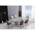 thumbnail image 4 of American Eagle Furniture Faux Leather Dining Arm Chair in Gray (Set of 2), 4 of 4