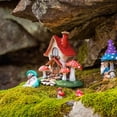 thumbnail image 6 of Whimsical Fairy Garden House with Red Mushroom Accents, Resin Outdoor Decor for Lawn, Patio, and Yard Art Display, 6 of 8