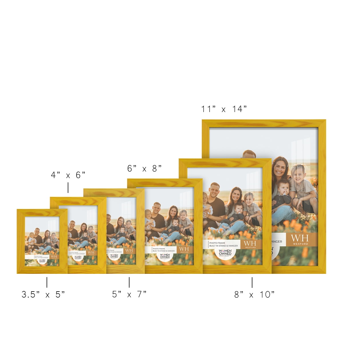 Woodgrain 5 in. x 7 in. Sunflower Yellow Picture Frame