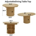 thumbnail image 3 of Extendable Dining Table 43-59", Suitable for Family Gatherings, Solid Wood Top with Fluted Sliding Door and 8 Storage Compartments, Space-Saving Dining Furniture, 3 of 10