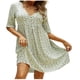 thumbnail image 2 of Puntoco Vestido De Manga Corta Con Cuello En V, Vestido De Manga Corta Con Estampado De Botones Y Cuello En V De Verano Para Mujer Verde M, 2 of 6
