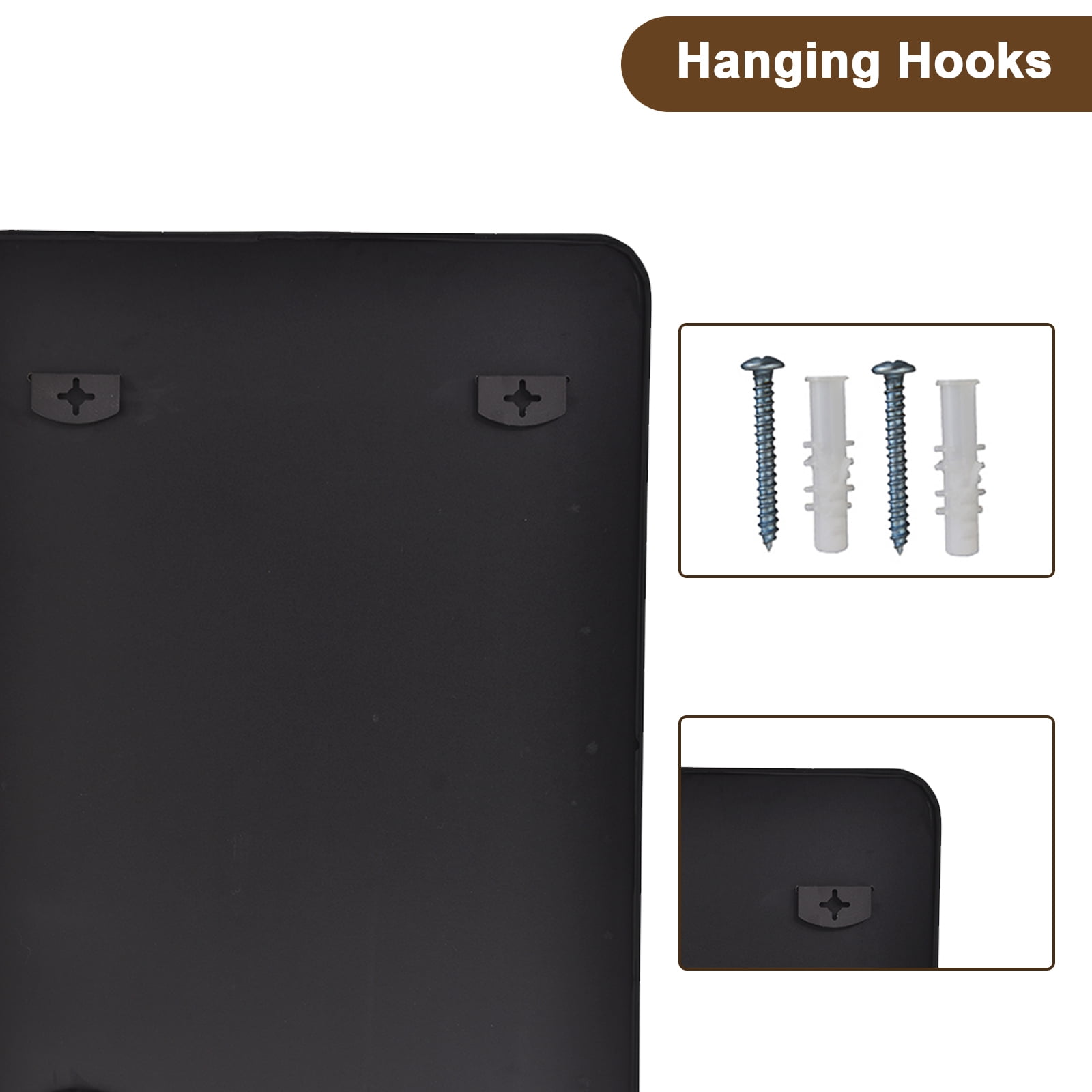 Lumora 28"x20" Rectangular Bathroom Mirror with Round Edge Wall Mounted Wall Mirror, Black