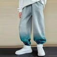 thumbnail image 4 of FAOWME Boys Pants Drawstring Elastic Sweatpants Pants Trousers Active Joggers Warm Sweatpants Pants Trousers For Kids Grey 11-12 Years, 4 of 4