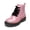 PINK/PU, variant on Kids Glitter Ankle Boots Side Zipper Combat Shoes with Lace-Up for Toddler Little Kid & Big Kid
