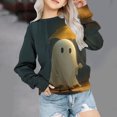 thumbnail image 5 of Mikilon Halloween Kids Print Sweatshirts Long Sleeve Round Neck Shorts/Tops Winter Versatile Warm Blouses ,Size 1-11 Years, 5 of 5