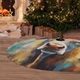 thumbnail image 6 of Lsque Oil Painting Flower Cow Print Christmas Tree Skirt, Tree Skirt with Ties or Velcro, Perfect for Holiday Decorations, Halloween, and New Year-48", 6 of 7