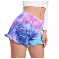 thumbnail image 4 of LEBONYARD Women's Shorts with a Fresh and Trendy Design,Women's Stretchy High-Waist Shorts Frayed Ripped Shorts with Pockets, 4 of 9