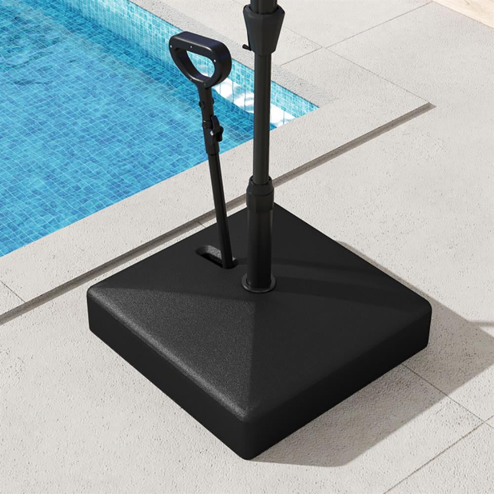 GVN Patio Umbrella Base,Outdoor Umbrella Stand,Mobile Patio Umbrella Base Water Sand Fillable Market Table Umbrella Stand with 3 Wheels-Black