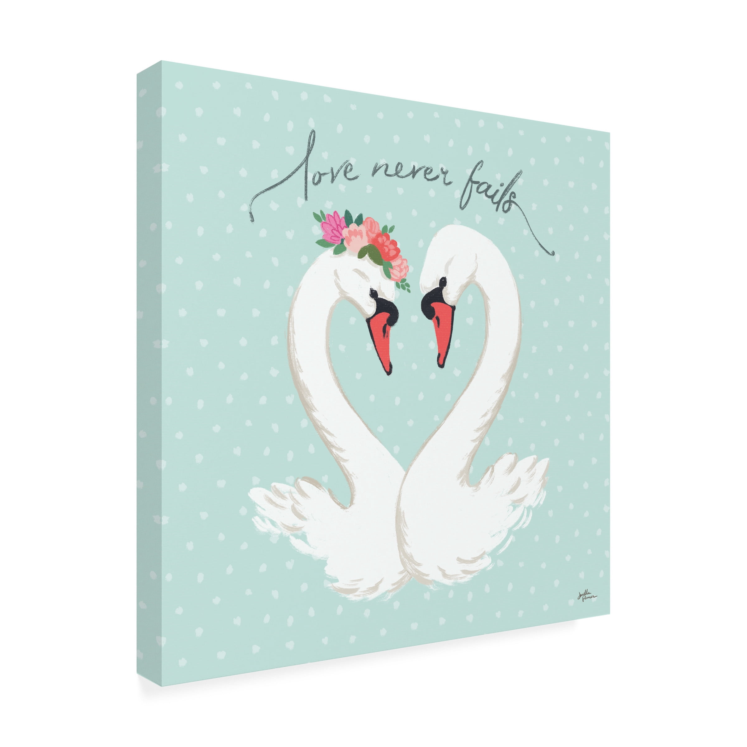 Janelle Penner 'Swan Lake VII Mint' Canvas Art
