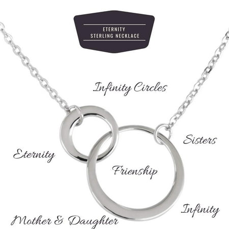 Eternity Silver Necklace Ezina Designs 925 Sterling Silver Two Interlocking Infinity Circles Eternity Necklace ()