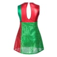 thumbnail image 5 of Yartina Kids Girls Striped Sequins Dance Dress Sparkly Christmas Party Princess Performance Jumpsuit Red 16, 5 of 7