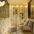 thumbnail image 3 of USB LED Curtain String Lights Hanging Window Lights with Remote Connectable Festival Decor Fairy Lights Bedroom Outdoor Decor (Multicolor,3X1M 100LEDs-USB), 3 of 7