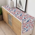 thumbnail image 4 of Red Blue Leaf Table Runner - 60 Inch Long, Kitchen Dining Table Runner Dresser Scarves, Summer Vintage Botanical Branch Farmhouse Decor for Coffee Tables Wedding Party Banquet, 4 of 8