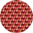 thumbnail image 1 of Ahgly Company Indoor Round Patterned Shocking Orange Area Rugs, 5' Round, 1 of 6