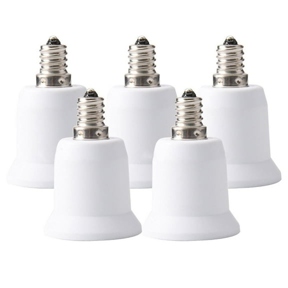 Yi Lighting E12 Candelabra Base to E26/E27 Medium Screw Socket Reducer Adapter Converter (Set of 5)