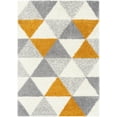 thumbnail image 4 of Well Woven Arden Reily Mid-Century Modern Geometric Triangle Pattern Yellow 3'11" x 5'3" Shag Area Rug, 4 of 9