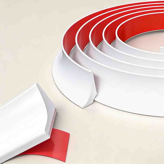 Shower Threshold Water Dam, White Silicone Flexible Water Barrier, Self Adhesive Splash Guard for Sink Tops, Bathtub, Showers
