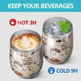 thumbnail image 4 of 12oz Stemless Wine Tumblers Red Mushroom Light Pattern Vacuum Insulated Stainless Steel Travel Tumbler Cups Mug with Lid and Straw for Champaign,Cocktail,Beer with Cleaning Brush, 4 of 5