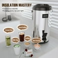 thumbnail image 4 of TZIIDI Insulated Beverage Dispenser.Stainless steel,12L/3.2Gal.For hot and cold drinks.Spigot included.Ideal for tea, coffee, milk, water, juice.Keeps beverages at right temp,durable(SILVER), 4 of 7