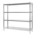 thumbnail image 5 of 4 Tier Adjustable Shelf Storage, Stainless Steel Heavy Duty Shelving Silver 59.1*17.7*61in for Shopping Malls, Supermarkets, Convenience Stores, 5 of 15