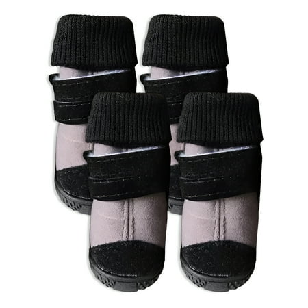 TELOLY 4Pcs Dog Shoes Secure Fit Dog Boots No Slipping Dog Rain Boots Red 4.6*3.8cm