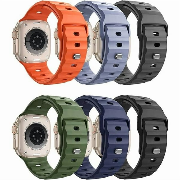 wonima44 6 Pack Sport Bands Compatible with Apple Watch Ultra 3/2/1 49mm 46mm 45mm 44mm 42mm for Men, Soft Silicone Replacement Strap for iWatch SE 3/2/1, Series 11 10 9 8 7 6 5 4 3 2 1