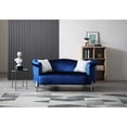 thumbnail image 5 of Passion Furniture PF-G0611A-L Vine 73 in. Round Arm Velvet Straight Sofa in Blue, 5 of 5