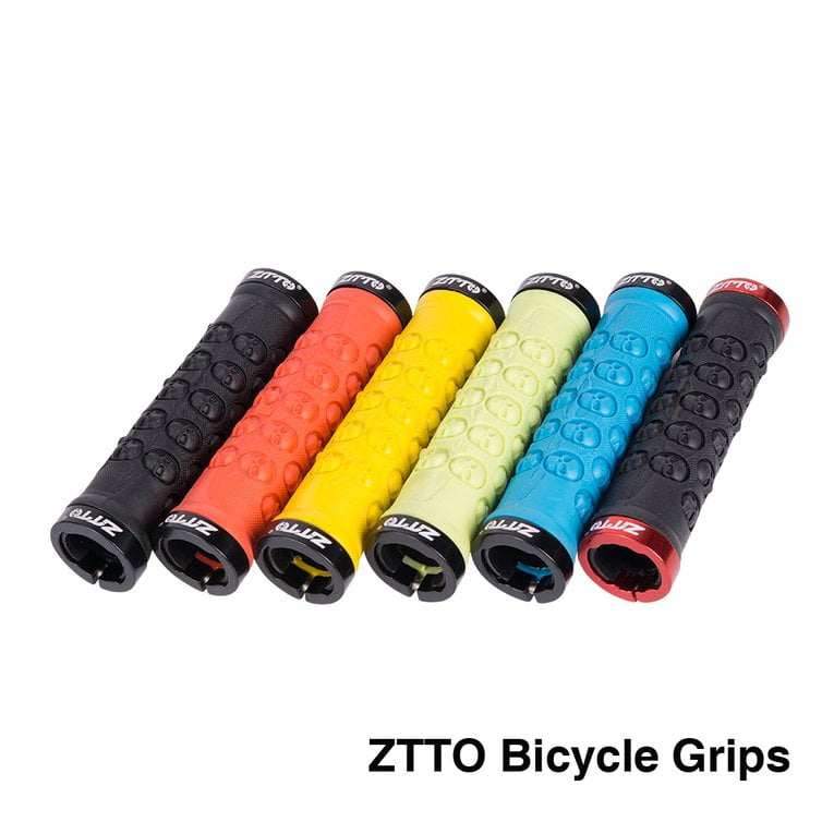 ToGames 1 Pair AG23 Silicone Gel Durable Shock-Proof Anti-Slip Lock Grips Ergonomics Design Handle Grips for MTB Bike Folding Bicycle 