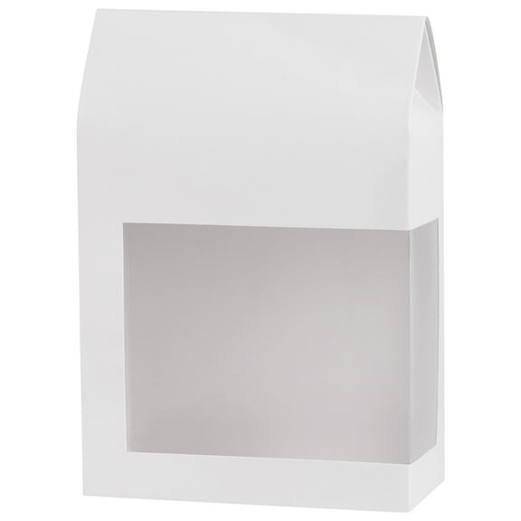 Tall Paper Boxes With Window White 8X5.5X2.5 Gift Boxes 16 Pack