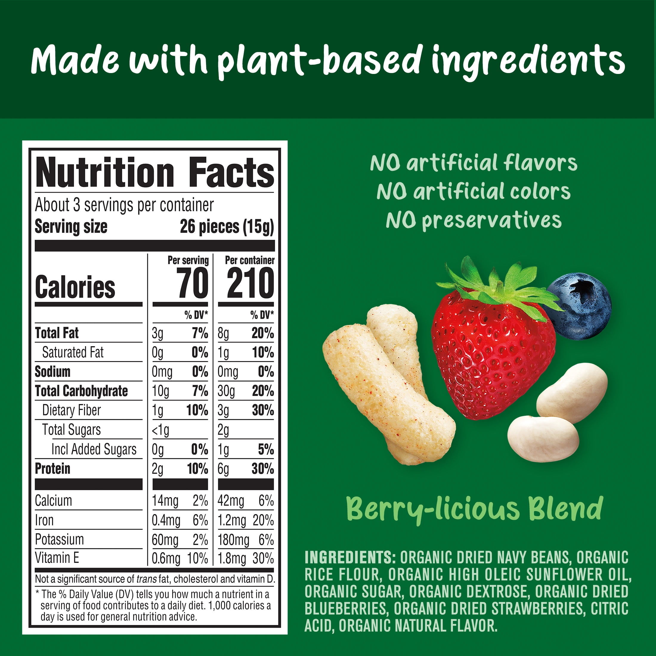 Gerber Toddler Baby Snacks, Organic Lil Crunchies, Berry-licious Blend, 1.59 Ounce 1.59 oz