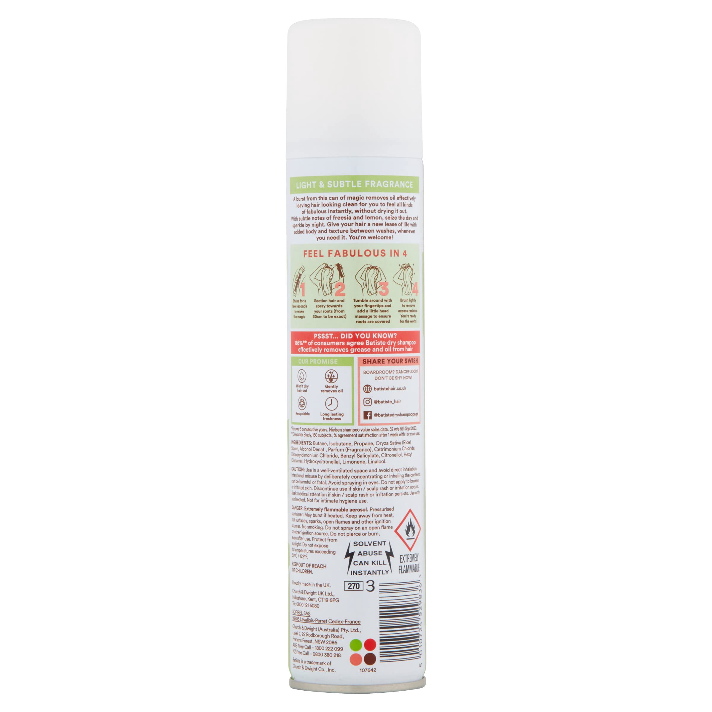 Batiste Shampoo Dry Bare 6.73 Ounce 200ml 6 Pack