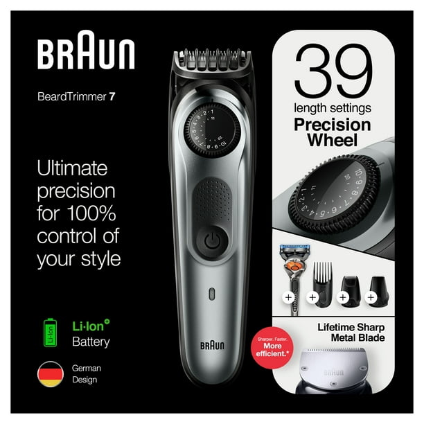 Braun Beard Trimmer Hair Clipper for Men, Black/Grey Metal - Walmart.com
