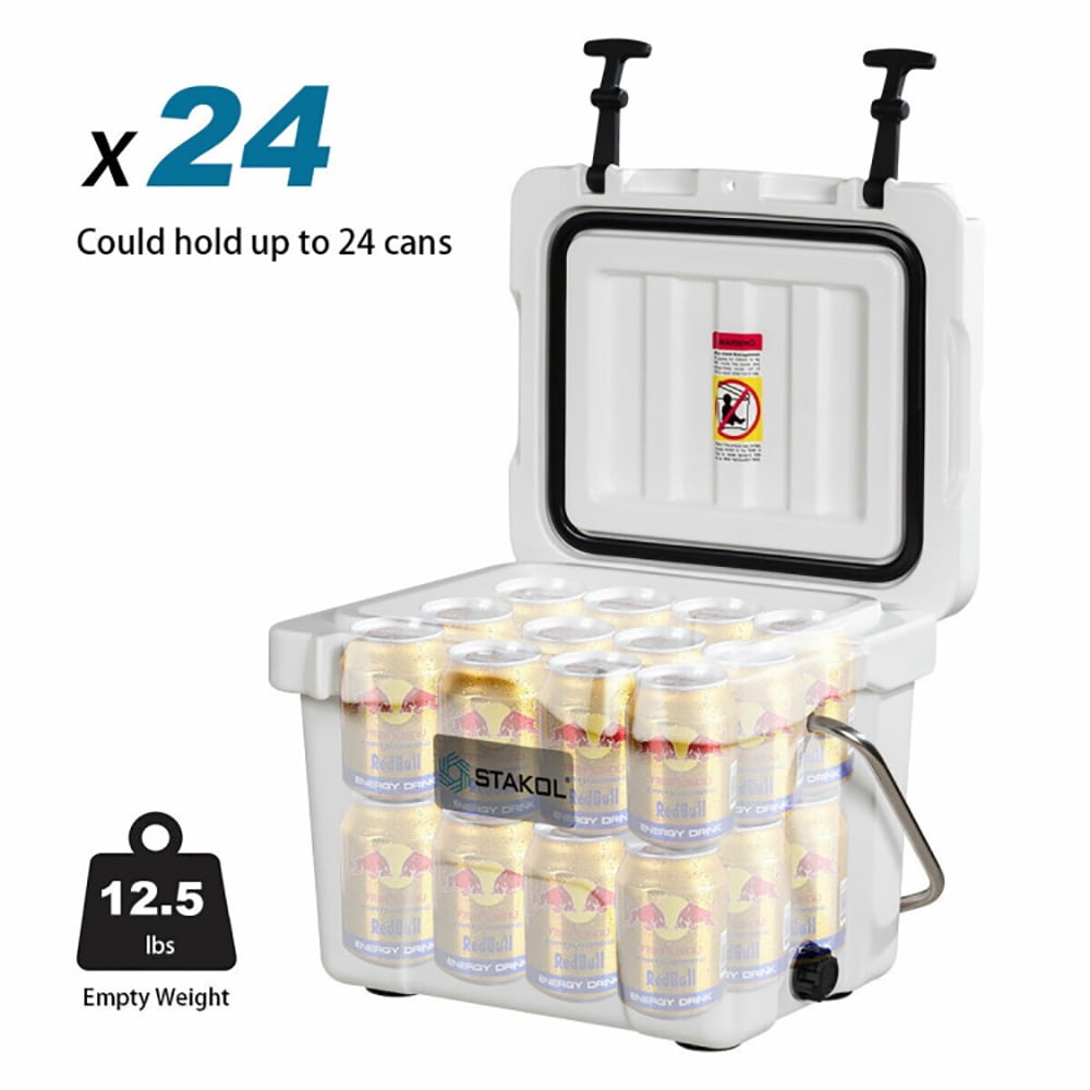 GVN 16 Quart Portable Insulated Thermocooler with 2 Cup Holders, White