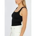 thumbnail image 5 of Womens Square Neck Fitted Tank Tops Double Layer Seamless Slim Fit Shirts 2025 Basic Spring Summer Black S, 5 of 8