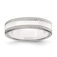 thumbnail image 4 of 925 Sterling Silver 5mm Design Edge Band Ring Size 8, 4 of 6