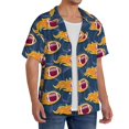 thumbnail image 2 of Fotbe Burning Rugby Balls Camisa Estampada de Manga Corta para Hombre, Casual de Verano, Estilo Playero, Sin Arrugas-X-Large, 2 of 5
