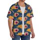 thumbnail image 2 of Balery Burning Rugby Balls Camisa Casual de Manga Corta con Botones para Hombre, Texturizada, Estilo Cubano, para Playa, Verano-XX-Large, 2 of 5