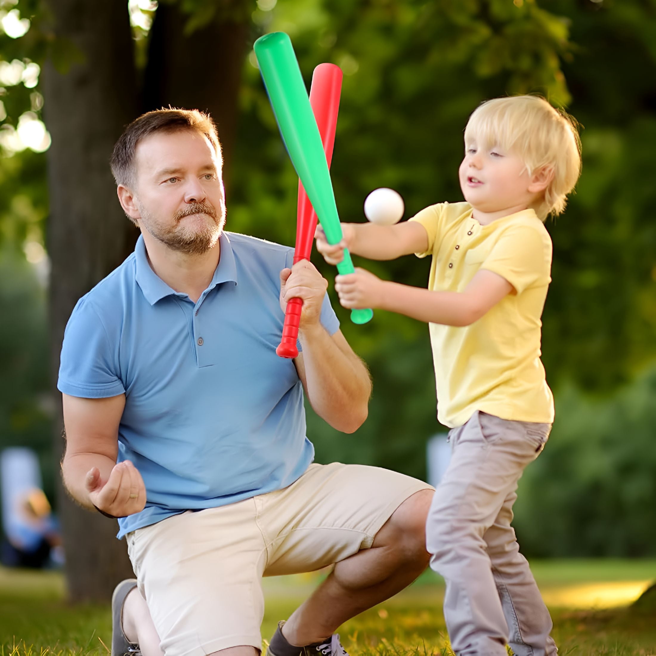 BESTSKY 6Pcs Kids Baseball Set Plastic Baseball Bat Toys with 3 Balls for Children Toddlers Outdoor Indoor Sport Game Playing
