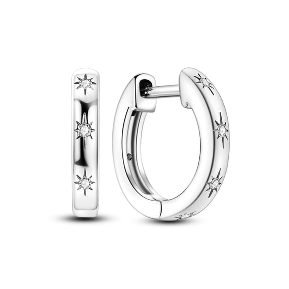 NARMO Original 925 Sterling Silver Minimalist Starry Light Hoop Earrings 5A Zircon for Women Jewelry Making