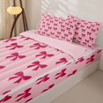 thumbnail image 3 of Manfei Cute Coquette Bowtie Zipper Full Size Comforter Sets with Fitted Sheet and 2 Pillowcases,Kawaii Bow Zipper Bedding Set,Pink Reversible,4 Pieces, 3 of 7