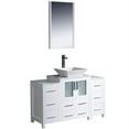 thumbnail image 2 of Fresca Torino 48" White Modern Bathroom Vanity with Side Cabinet and Vessel Sink, 2 of 11