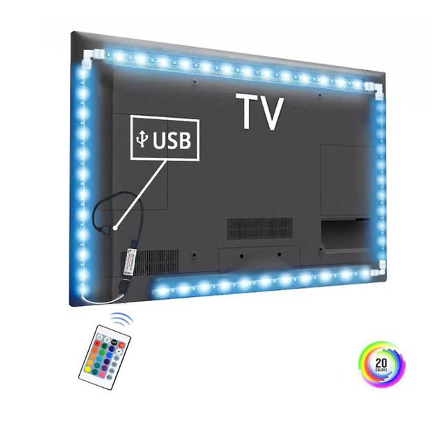 Barra Luminaria Led Para Tv, 6,56 Pies (entorno 1,9 M) Rtroclairage Tv Changement De Couleur Rvb Avec Tlcommande, Clairage De Polarization Alime