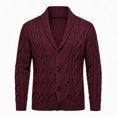 thumbnail image 4 of Zormilly Mens Cardigan Sweater Long Sleeve Shawl Collared Button Down Sweaters Cable Knit Cardigans Fall Outfits, S-2XL, 4 of 9