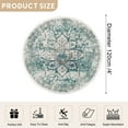 thumbnail image 2 of Vintage Area Rugs,Soft Washable Distressed Thin Rugs for Living Room Bedroom,Non-Slip Foldable Indoor Carpet,4' Diameter Dark Green, 2 of 5