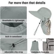 Solaris Women’s Sun Hats Neck Flap Large Brim UPF 50+ Foldable Summer Caps w/Extra Replaceable Ribbon