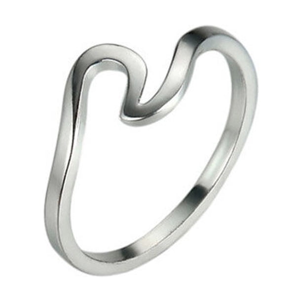 Guardurnaity Anillo de aleación ondulada para mujer, anillos de moda simples, decoraciones para novia, joyería para mujer, adorno para fiesta de Ropa, zapatos y accesorios Miscelánea